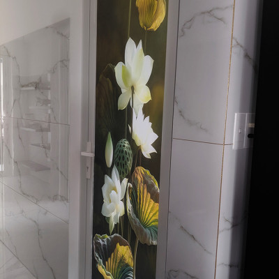 Tranh dán tường 3D hoa sen trắng TDT02