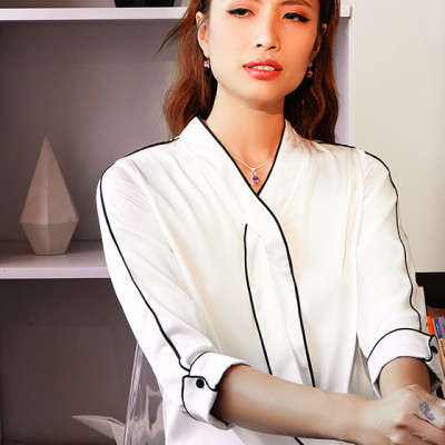 Áo Viền Tương Phản Emile TOP144 Thời trang thiết kế Hity