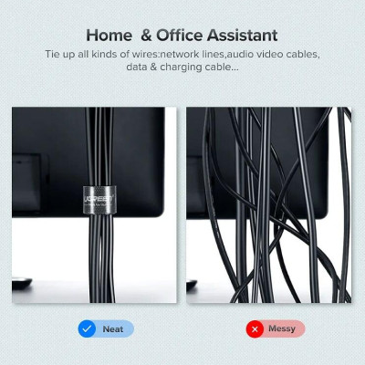 Ugreen UG40356LP124TK 5M Black Velcro Cable Organizer Black - HÀNG CHÍNH HÃNG
