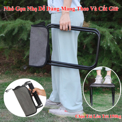 Ghế Mini Gấp Gọn Liền Túi Đựng KUNBE Phù Hợp Du Lịch Dã Ngoại Cắm Trại Câu Cá Đợi Chờ Tàu Xe