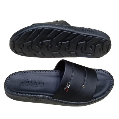 Dép Nam Da Bò HA NAM Đế Siêu Nhẹ Khâu Chỉ Toàn Bộ DNA2208