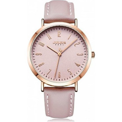 Đồng Hồ Nữ Ja-1017d Julius Hàn Quốc Dây Da (Hồng)