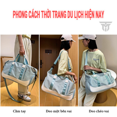 Túi Xách Du Lịch Đa Năng Cao Cấp Teement, Có Ngăn Đựng Giày Riêng Biệt, Ngăn Chống Thấm Nước - Hàng Chính Hãng