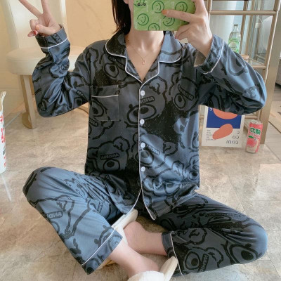 Bộ Pijama Nữ MỚI 2021 Bộ Đồ Ngủ Bộ Mặc Nhà Pijama Quần Dài Tay Dài Thu Đông Chất Mềm Mịn Mặc Thoải Mái Họa Tiết Cute