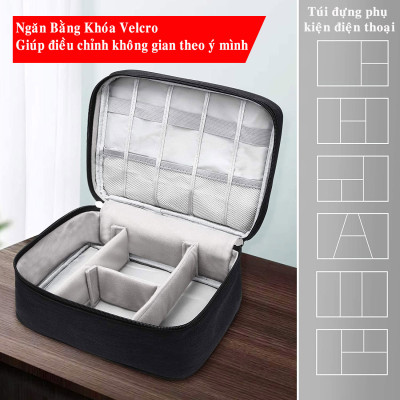 Túi Đựng Phụ Kiện Công Nghệ Chống Nước, Chống Sốc Cao Cấp – Chọn Màu - Túi Bảo Vệ Phụ Kiện Điện Thoại Máy Tính Bảng Laptop Tai Nghe Cáp Sạc Củ Sạc Pin Dự Phòng Chính Hãng Dododios