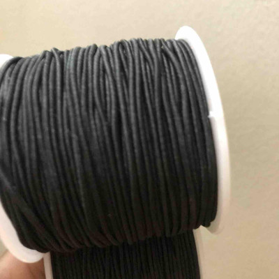 CUỘN DÂY THUN CO GIÃN TO DẦY 1MM ĐỂ XỎ VÒNG TAY BẰNG GỖ MÀU ĐEN