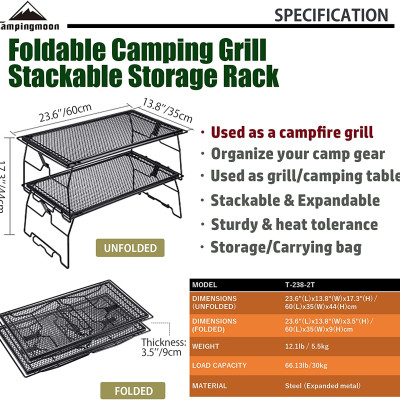 Kệ để đồ dã ngoại Campingmoon T-238-2T (kệ đôi)