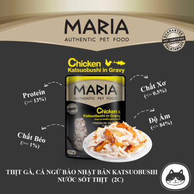 Pate Cho Mèo Maria nhập khẩu Thái Lan (1 hộp 12 gói 70g)