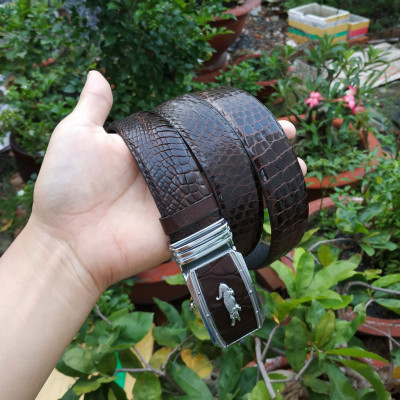 Thắt Lưng Nam Da Cá Sấu thật. Da Bông Hông Cá Sấu Rất Đẹp Và Mềm. Kích Thước Chuẩn 3.5x120cm Rất Dễ Sử Dụng