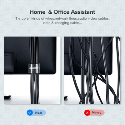 Ugreen UG60484LP124TK 2M cỡ 15mm băng dán Velcro màu đen ngang 1.5cm - HÀNG CHÍNH HÃNG