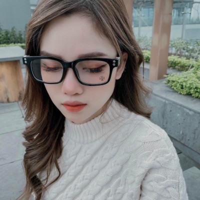 Gọng cận/Kính giả cận nam nữ mắt vuông Chrome cao cấp