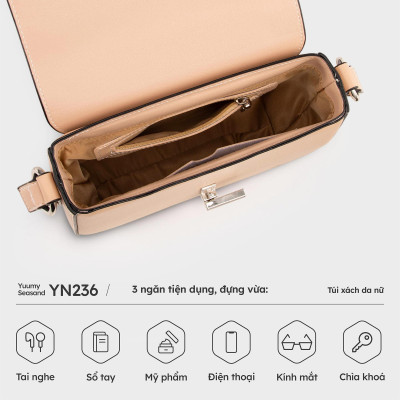 Túi Yuumy ( Thời trang nữ dây đeo điều chỉnh đa năng size 21 - Túi đeo chéo da Seasand YN236 )