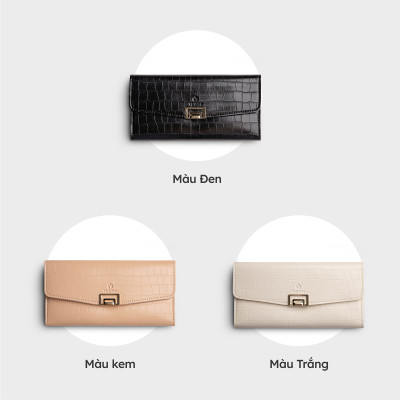 Ví Yuumy ( Thời trang nữ dáng dài phối khóa trang trí - Ví da Verein YV93 )