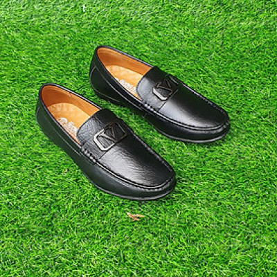 Giày lười nam da bò Trường Hải đế cao su 2 màu nâu,Đen GM330