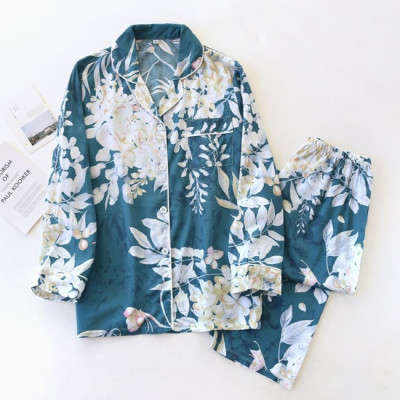 Đồ Bộ Nữ Dài Tay, Pijama Mặc Nhà Cho Nữ Bigsize Azuno BN2111 Chất Liệu Cotton Lụa Có Thể Mặc Mùa Hè