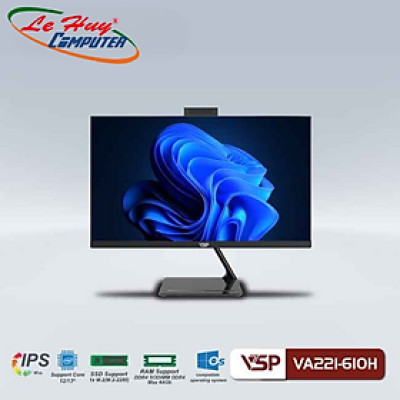 Máy tính để bàn All In One VSP VA221-610H Black (Sản phẩm AIO này chưa bao gồm CPU - Ram - SSD) - Hàng Chính Hãng