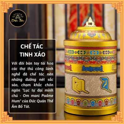 Kinh luân điện -Bánh xe cầu nguyện cắm điện, có kinh bên trong.