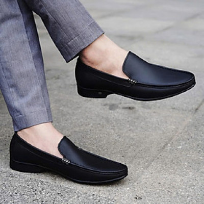 Giày Lười Nam Da Bò, Đế Cao Su 3cm, Mã Shoes-GL93