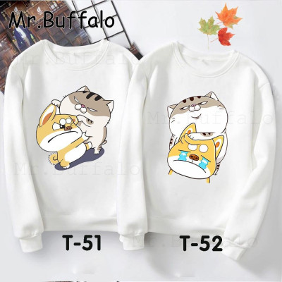 Áo đôi sweater cute - ÁO ĐÔI THU ĐÔNG MÈO BÉO AMI CỰC YÊU
