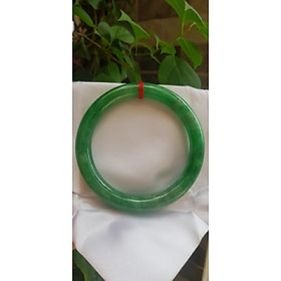 Vòng tay Nam Nữ đá Cẩm Thạch Đậu Lý QC size lớn 64mm x cọng 10mm Vòng màu xanh đậu lý bông bóng đẹp Anh Chị tay to Cân Nặng 73kg- 85kg đeo ạ