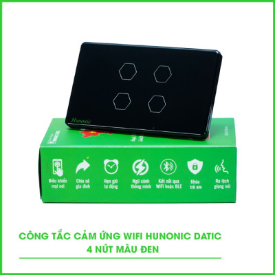 Hàng Chính Hãng - Công Tắc Cảm Ứng Thông Minh Hunonic Datic All New – Điều khiển từ xa bằng điện thoại - Công nghệ 4.0