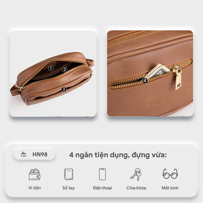 Túi Lata ( Thời trang nữ đi chơi size 19 - Túi đeo chéo da HN98 )