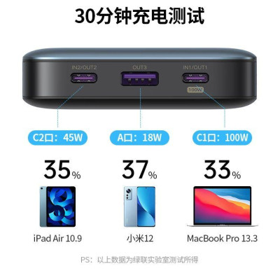 Ugreen UG90597PB205TK 25000mAh 145W Sạc dự phòng kèm cáp USB-C 0.5M có LCD gồm 2 cổng USB-C và 1 cổng USB-A hổ trợ sạc nhanh - HÀNG CHÍNH HÃNG