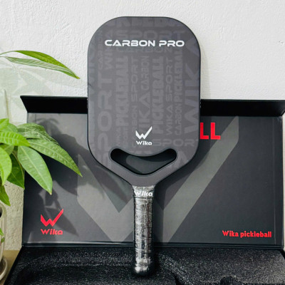 Vợt Pickleball Wi-ka Carbon Pro mầu đen T1000 - Khe hở kim cương tối đa trọng lượng, kiểm soát bóng tốt