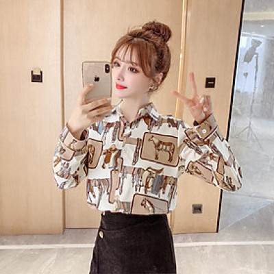 Áo sơ mi nữ, áo sơ mi dài tay họa tiết dân gian độc đáo HB78