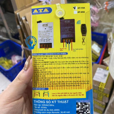Công tắc điều khiển từ xa ATA AT-15A RM01 hẹn giờ tắt mở công suất lớn - Hàng chính hãng