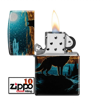 Bật lửa Zippo 46252 Moonlight Wolf Design - Chính hãng 100%