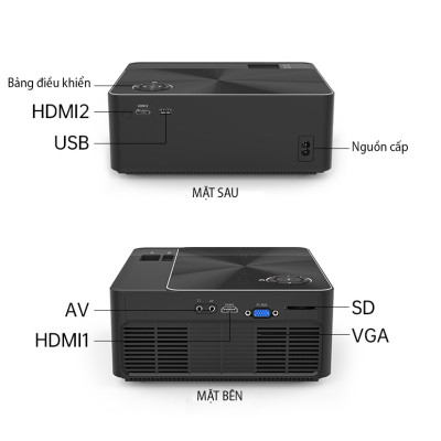 Máy Chiếu Mini Siêu Nét Kết Nối Bluetooth Wifi Chạy Hệ Điều Hành Android W2S Cao Cấp - Hàng Nhập Khẩu