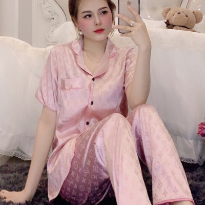 Bộ Đồ Pijama Nữ Gấm Cao Cấp Túi Nơ HG01