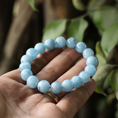 Vòng Aquamarine (Hải Lam Ngọc) Myanmar 10mm Ngọc Quý Gemstones VT129