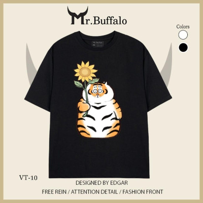 Áo thun tay lỡ Hổ béo ngây thơ và rồng cute Mr.Buffalo