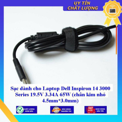 Sạc dùng cho Laptop Dell Inspiron 14 3000 Series 19.5V 3.34A 65W (chân kim nhỏ 4.5mm*3.0mm) - Hàng Nhập Khẩu New Seal