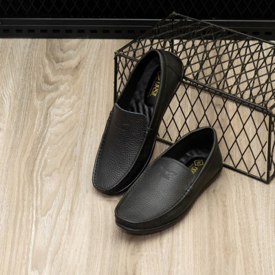 Giày lười nam da bò ORSIL, giầy mọi nam màu đen thời trang - ORSIL102D