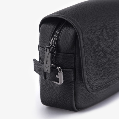 Túi Đeo Chéo Công Sở Túi Nam Hàng Hiệu GENCE TD07 Da Bò Cao Cấp Màu Đen Dáng Ngang