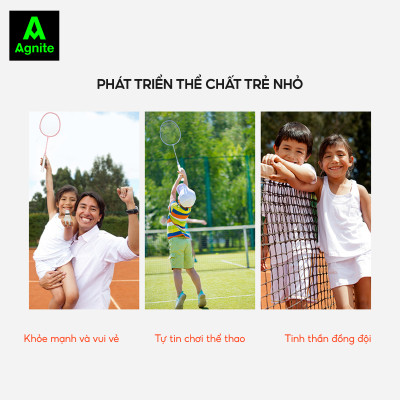 Bộ 2 vợt cầu lông TRẺ EM - HỌC SINH cao cấp Agnite chính hãng, nhẹ, bền, đẹp - tặng kèm hộp cầu, túi cầu và quấn cán vợt