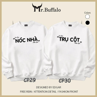 Áo Cặp Đôi Sweater form rộng nóc nhà trụ cột Mr.buffalo