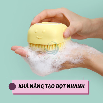 Bàn Chải Tắm Silicon 2 Trong 1 Tạo Bọt & Massage Toàn Thân-Bàn Chải Tắm Silicon Có Ngăn Chứa Sữa Tắm Thông Minh-Dụng Cụ Chà Lưng, Làm Sạch Cơ Thể Silicon Mềm Mại-Bàn Chải Tắm Cho Bé Và Người Lớn – Silicon Mềm, An Toàn