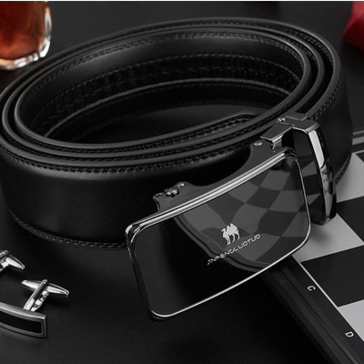 Thắt lưng nam da bò nguyên chất mặt khóa tự động hợp kim cao cấp