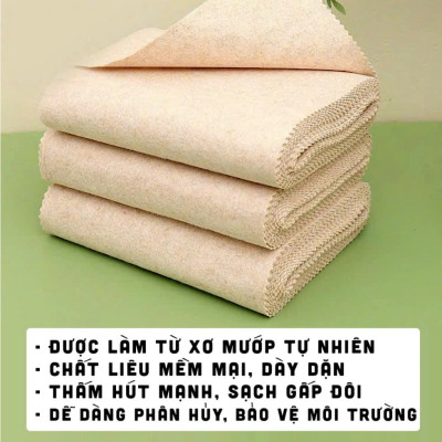 COMBO 10 Khăn Lau Xơ Mướp Đa Năng Lau Bề Mặt, Đánh Bay Dầu Mỡ 20cm x 20cm Siêu Thấm Hút Kháng Khuẩn An Toàn TÁI SỬ DỤNG NHIỀU LẦN