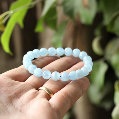 Vòng Aquamarine (Hải Lam Ngọc) Myanmar 8mm Ngọc Quý Gemstones VT130