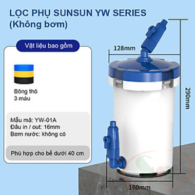Lọc phụ Sunsun YW Pre Filter 01A 02A 03A lọc bông thô bể cá tép thủy sinh nước mặn