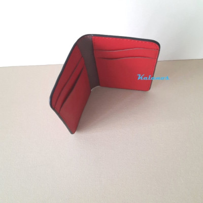 Ví nữ mini đựng thẻ card da bò cao cấp Kalanos KBN760-Do màu đỏ đẹp, ví mini cute