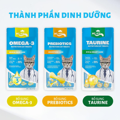 [Giá sỉ] Súp Thưởng Cho Mèo MR.VET có Omega 3, Prebiotics, Taurine-Hỗ Trợ Tiêu Hóa,Sức Khỏe Tim Mạch