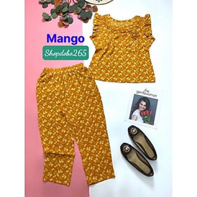 Đồ bộ nữ,đồ ngủ mặc nhà lửng 9 tấc vải lụa mango cao cấp BL 16 họa tiết siêu cưng size 47-60kg.