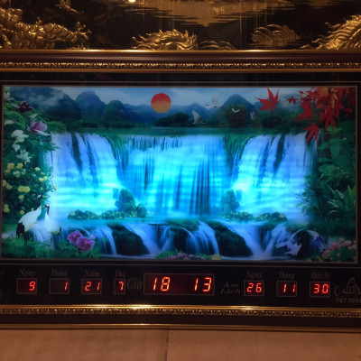 Tranh đồng hồ điện vạn niên - Suối chảy - 68553