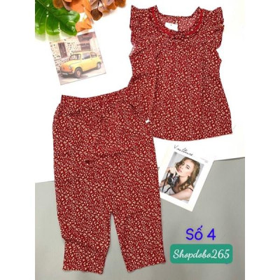 Đồ bộ nữ,đồ ngủ mặc nhà lửng 9 tấc vải lụa mango BL 54 họa tiết hoa nhí siêu cute size đại 61-70kg.